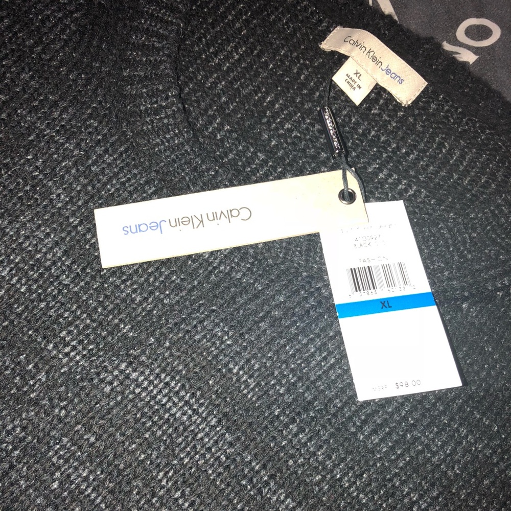 CALVIN KLEIN MENS DISTRESSED SWEATER BLACK XL
